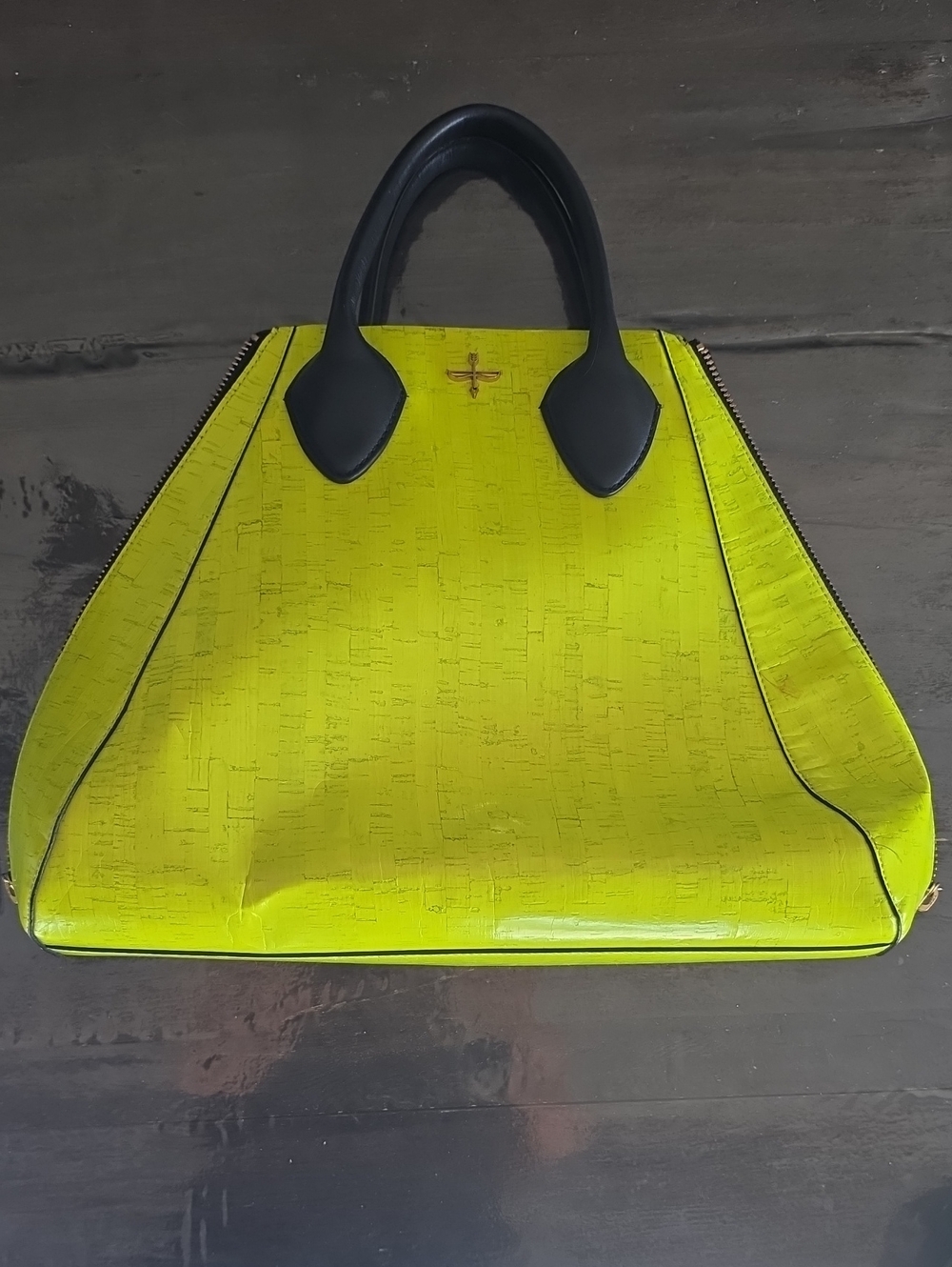 Pour La Victoire Neon Apple Lime Satchel Black Trim Modern Y2K Bright Designer